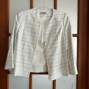 COPY - KASPER TWEED JACKET BRAND NEW WHITE GORGEOUS CHIC STYLISH ELEGANT OFFICE